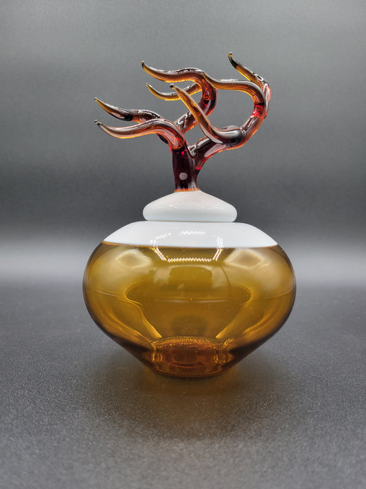 Tree Topped Lidded Vase