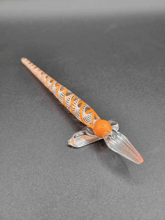 Orange Latticino flat tipped pen