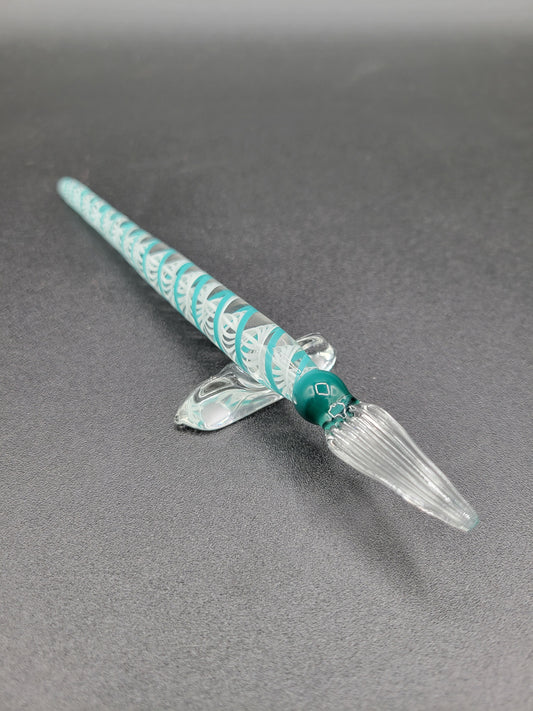 Teal Latticino flat tipped pen