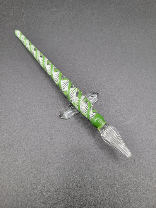 Green Latticino flat tipped pen