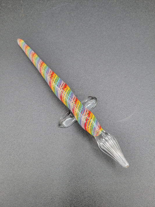 Rainbow spiral flat tipped pen