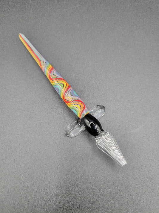 Rainbow wig-wag flat tipped pen