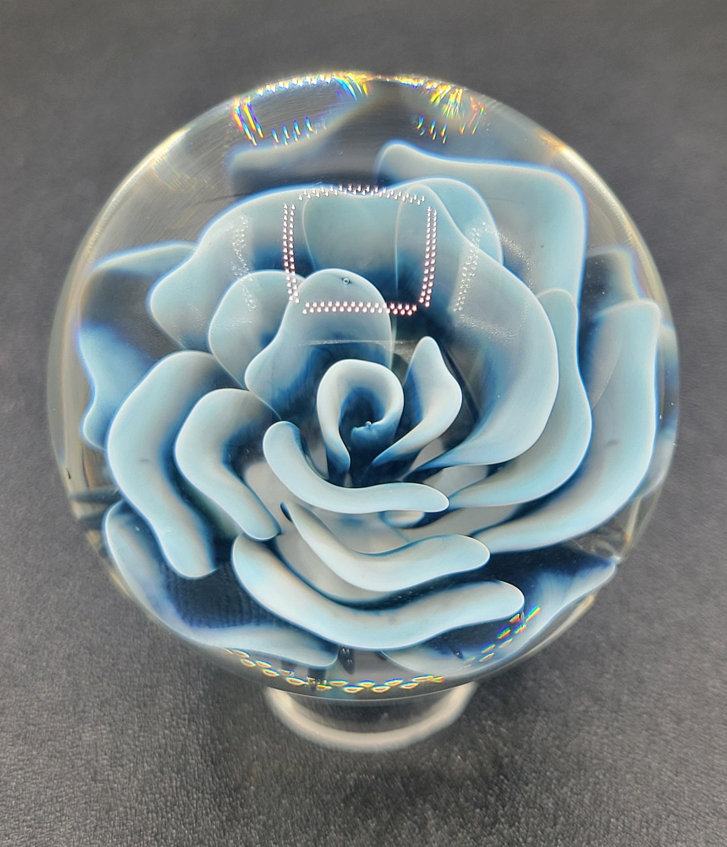 Frosty black Rose flower marble